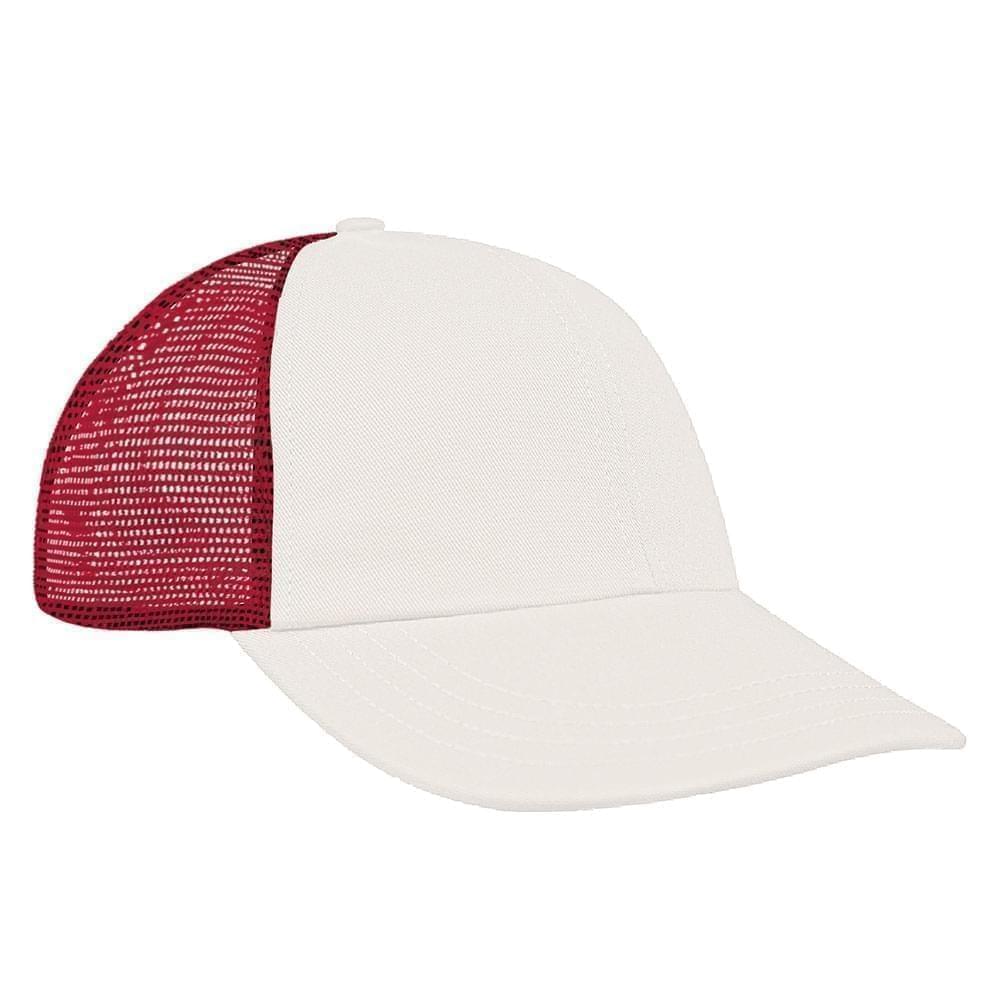 White-Red Meshback Velcro Dad Cap