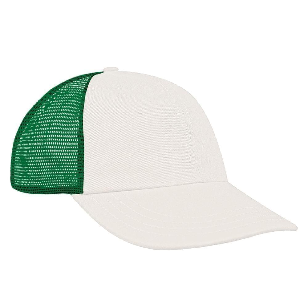 White-Kelly Green Meshback Velcro Dad Cap