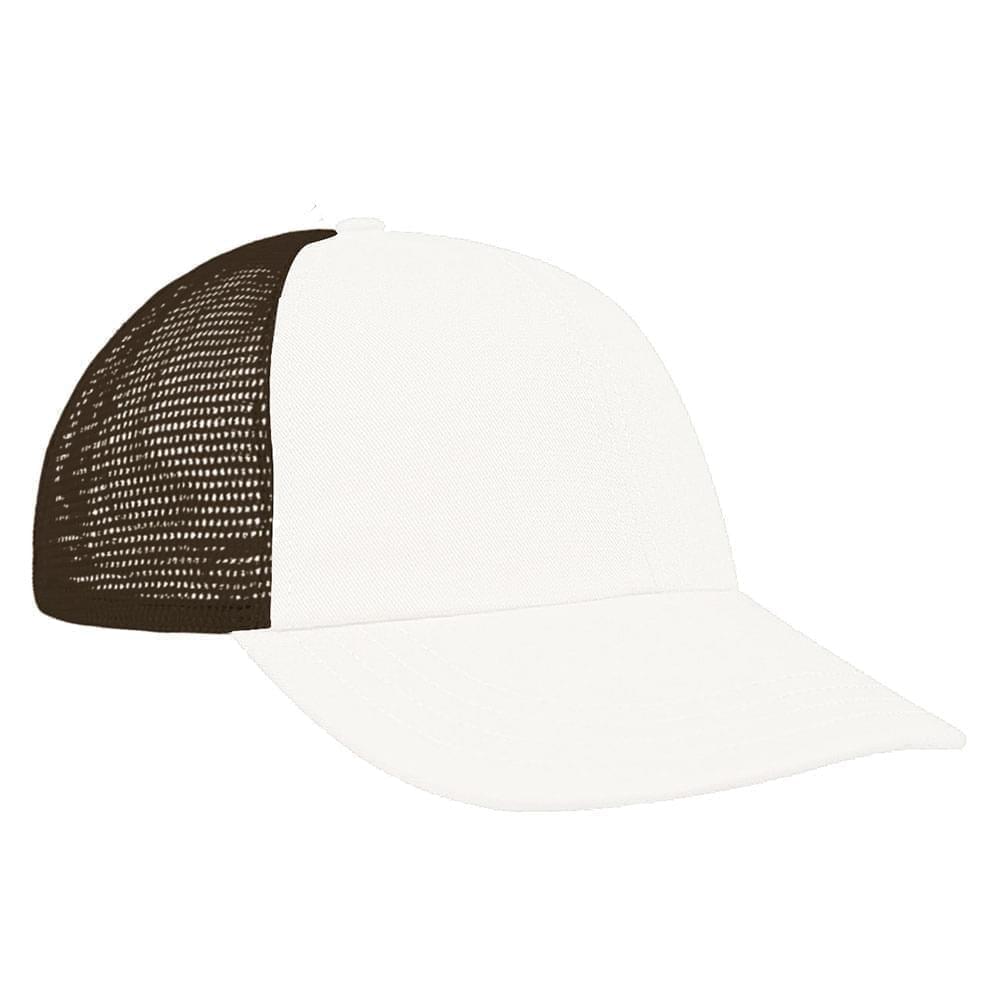 White-Black Meshback Velcro Dad Cap
