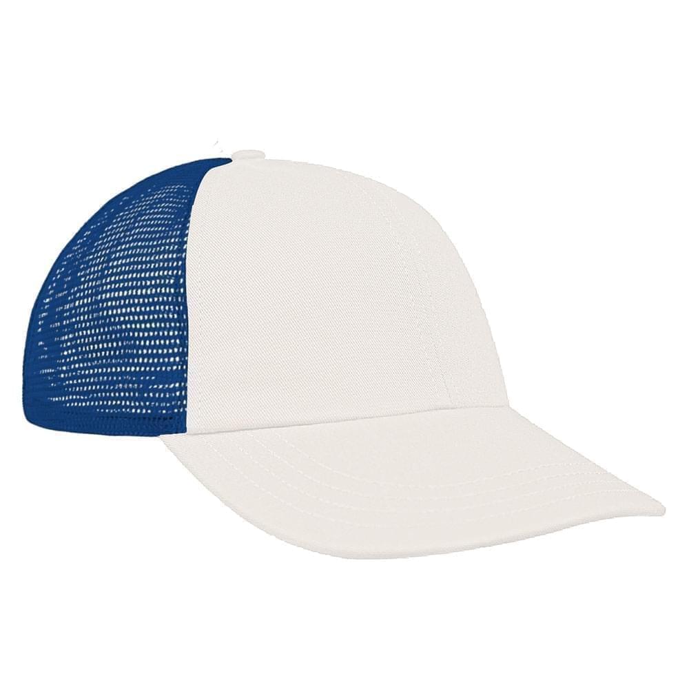 White-Navy Meshback Slide Buckle Dad Cap
