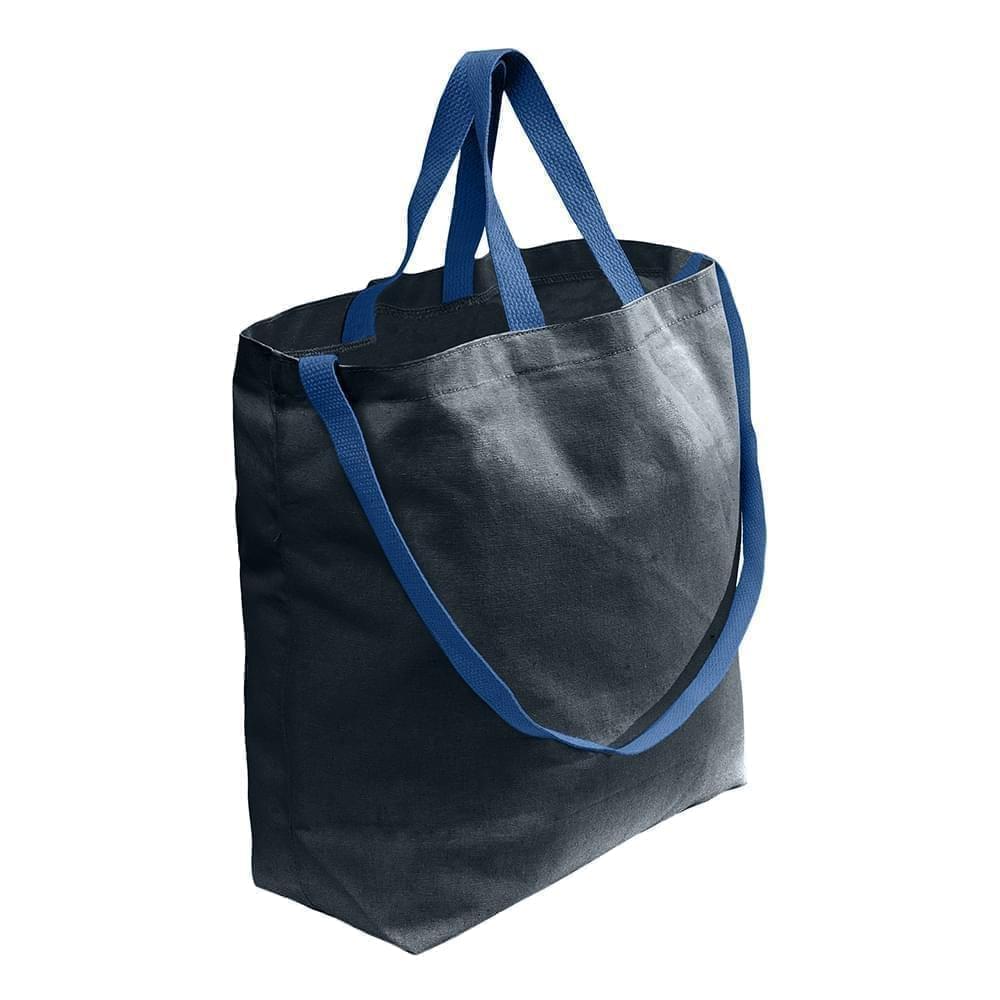 USA Made Duck Canvas Shoulder Carry Totes, Black-Navy, 7001794-AHZ