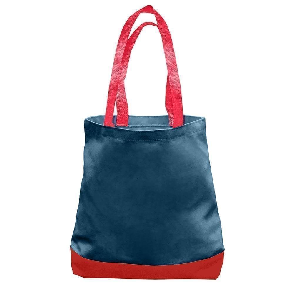 USA Made Nylon Poly Promo Boat Totes, Navy-Red, 7011000-AW2