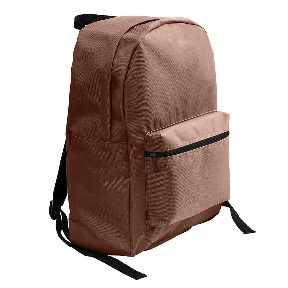 USA Made Nylon Poly Standard Backpacks, Brown-Brown, 8000-APD