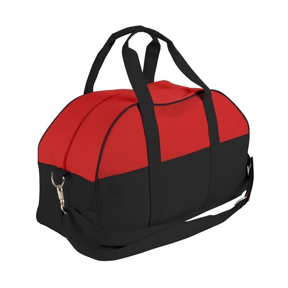 USA Made Nylon Poly Overnight Duffel Bags, Red-Black, 8001306-AZR