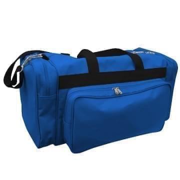 USA Made Poly Vacation Carryon Duffel Bags, Royal Blue-Black, 8006729-A0R