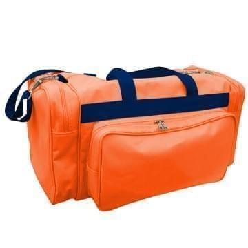 USA Made Poly Vacation Carryon Duffel Bags, Orange-Navy, 8006729-AXZ