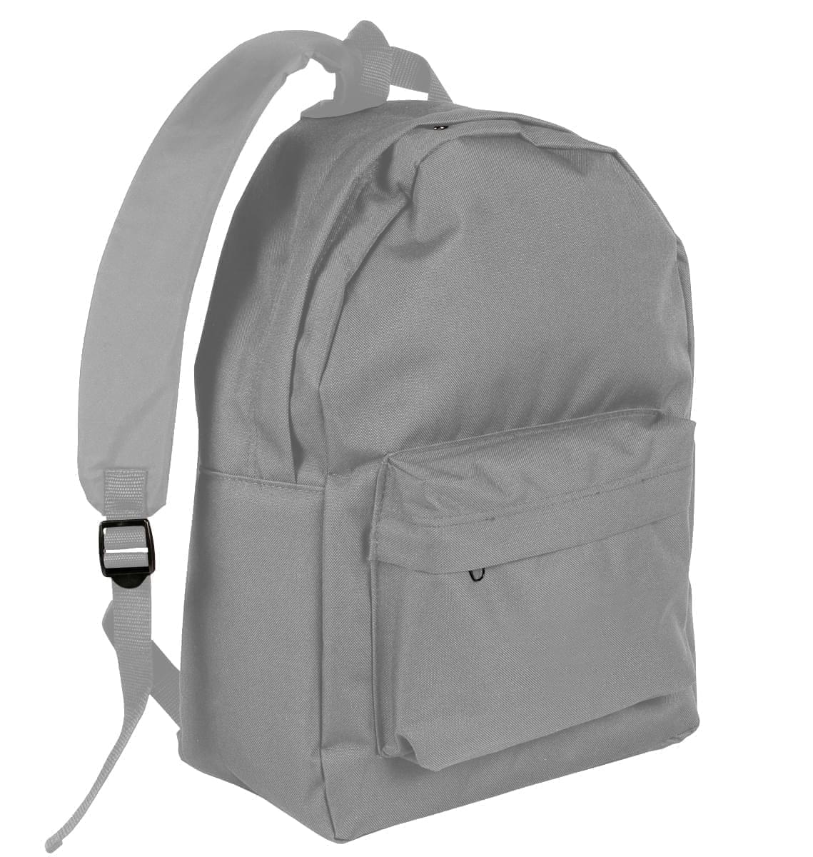 USA Made Nylon Poly Backpack Knapsacks, Grey-Grey, 8960-A1U