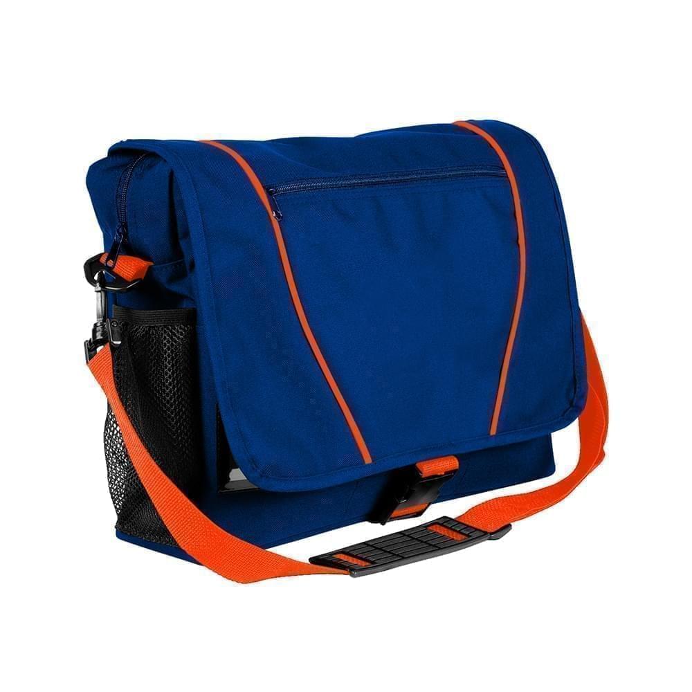 USA Made Nylon Poly Shoulder Bike Bags, Royal Blue-Orange, 9001197-A00