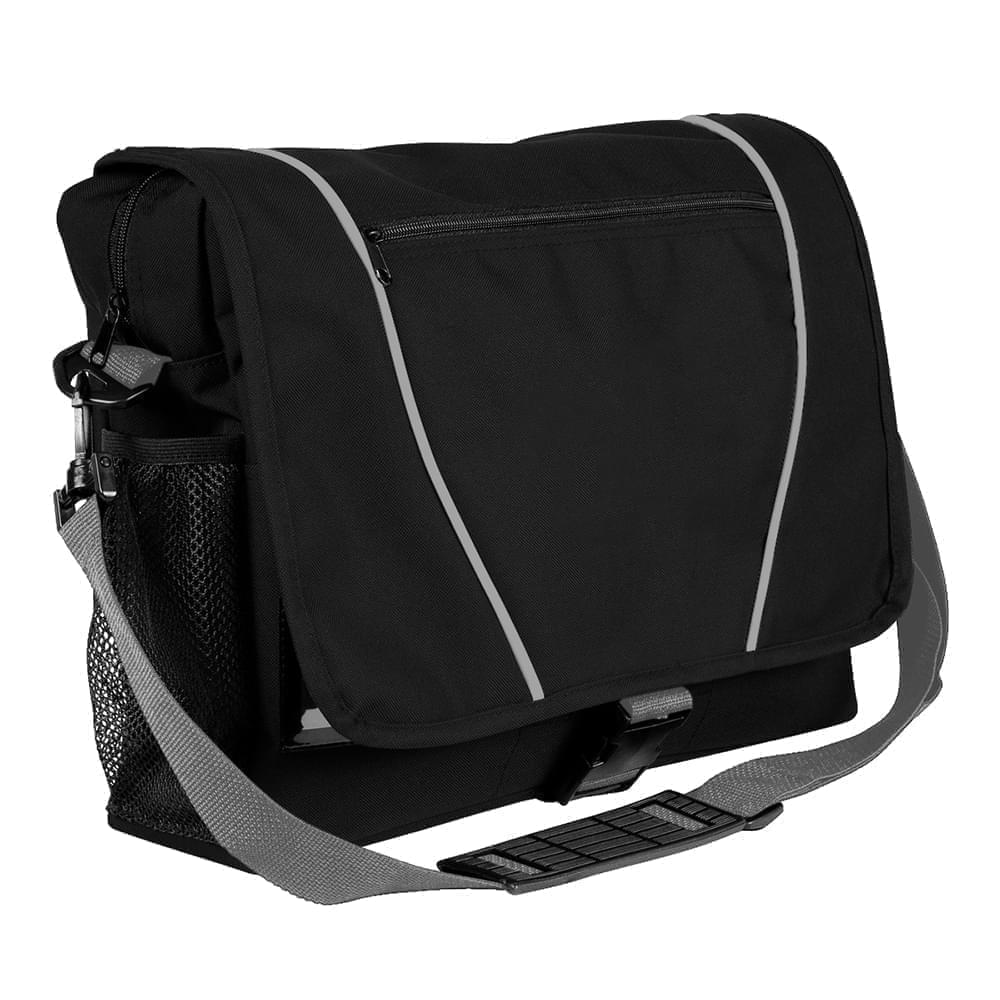 USA Made Nylon Poly Shoulder Bike Bags, Black-Grey, 9001197-AOU