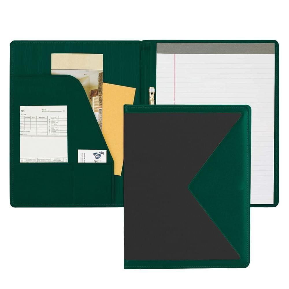Edge Letter Folder-600 Denier Nylon and Faux Leather Vinyl-Black / Hunter Green