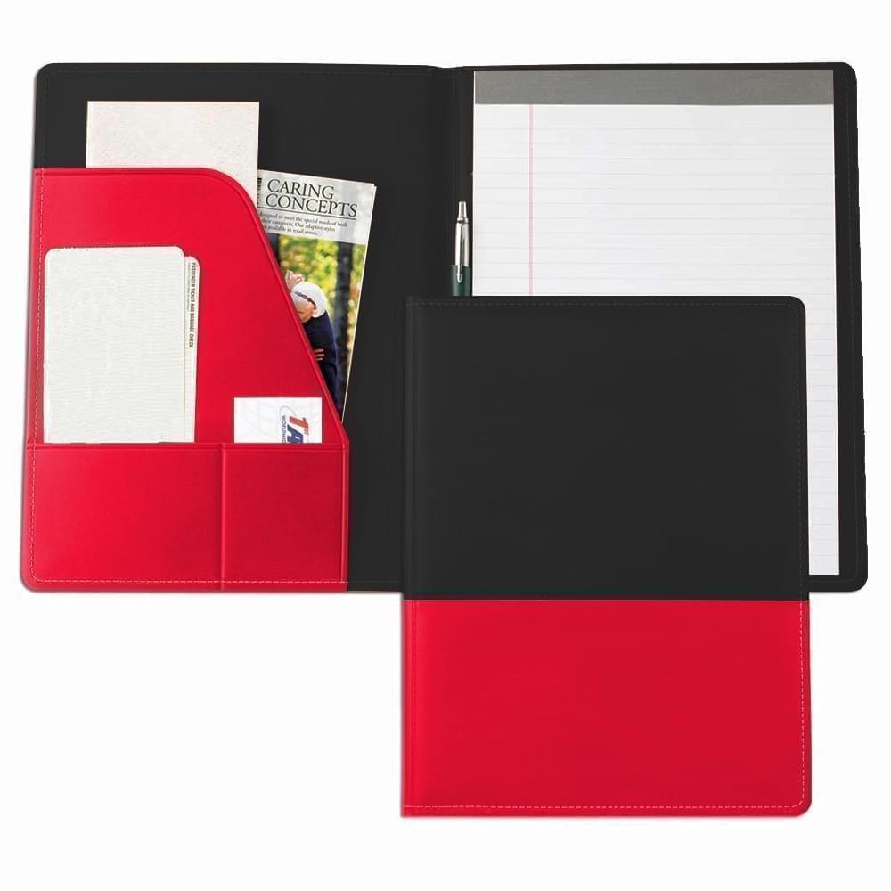 Duplex Letter Folder-Faux Leather Vinyl-Black / Red