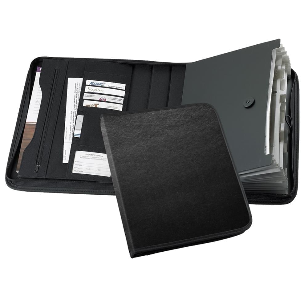 Tribeca Accordion Zipper Folder-Polished-Black