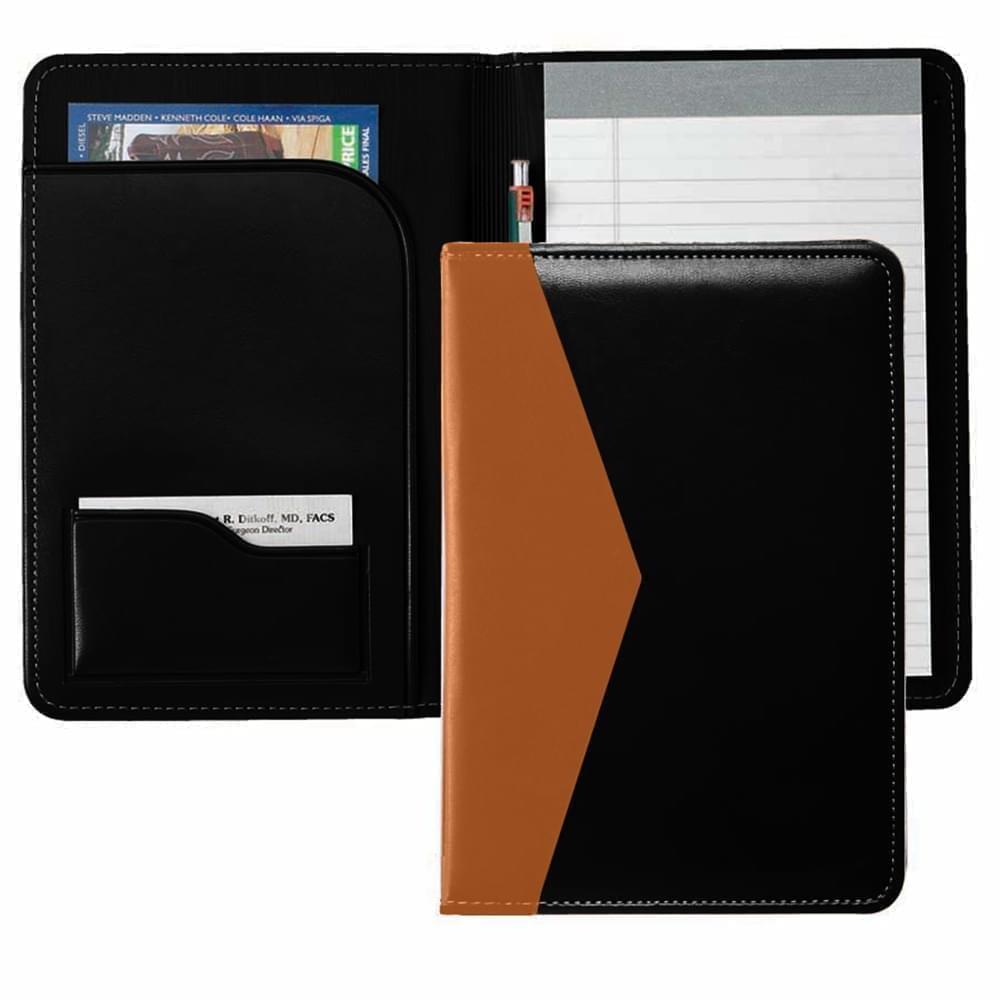 Accent Stitched Junior Folder-Polished-Black / Tan