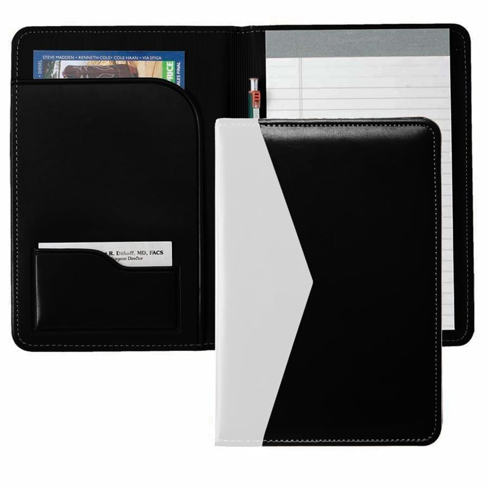 Accent Stitched Junior Folder-Matte-Black / White
