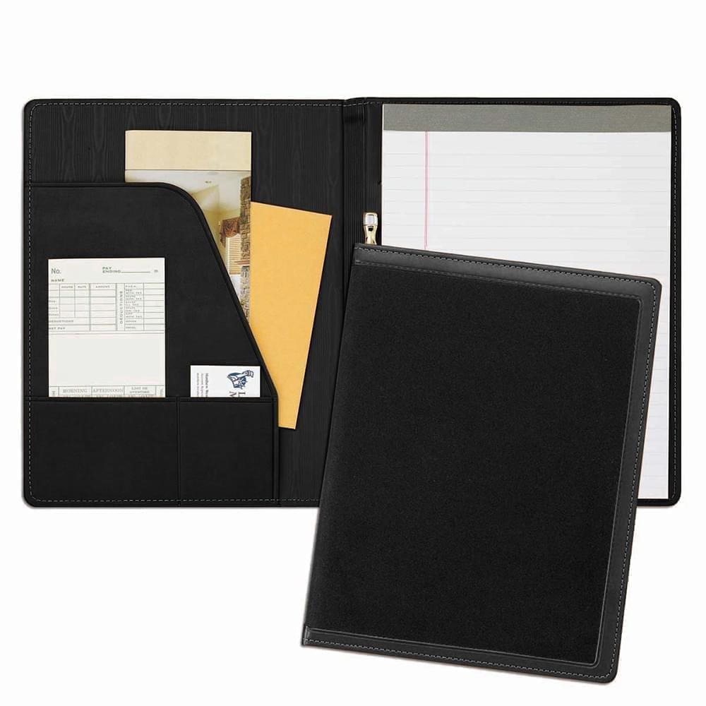 Edge Embroidered Letter Folder-Matte-Black / Black