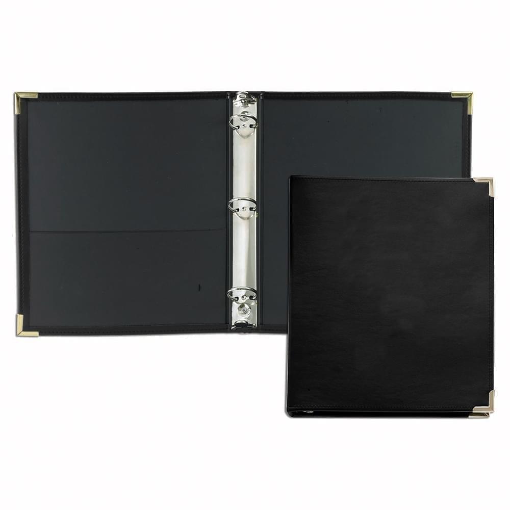 1.5" Stitched Ring Binder-Polished-Black