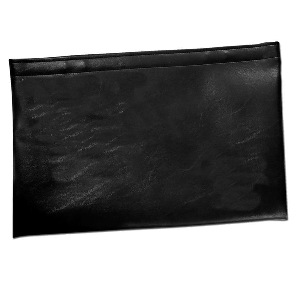 Stitched Briefcase-Faux Leather Vinyl-Black