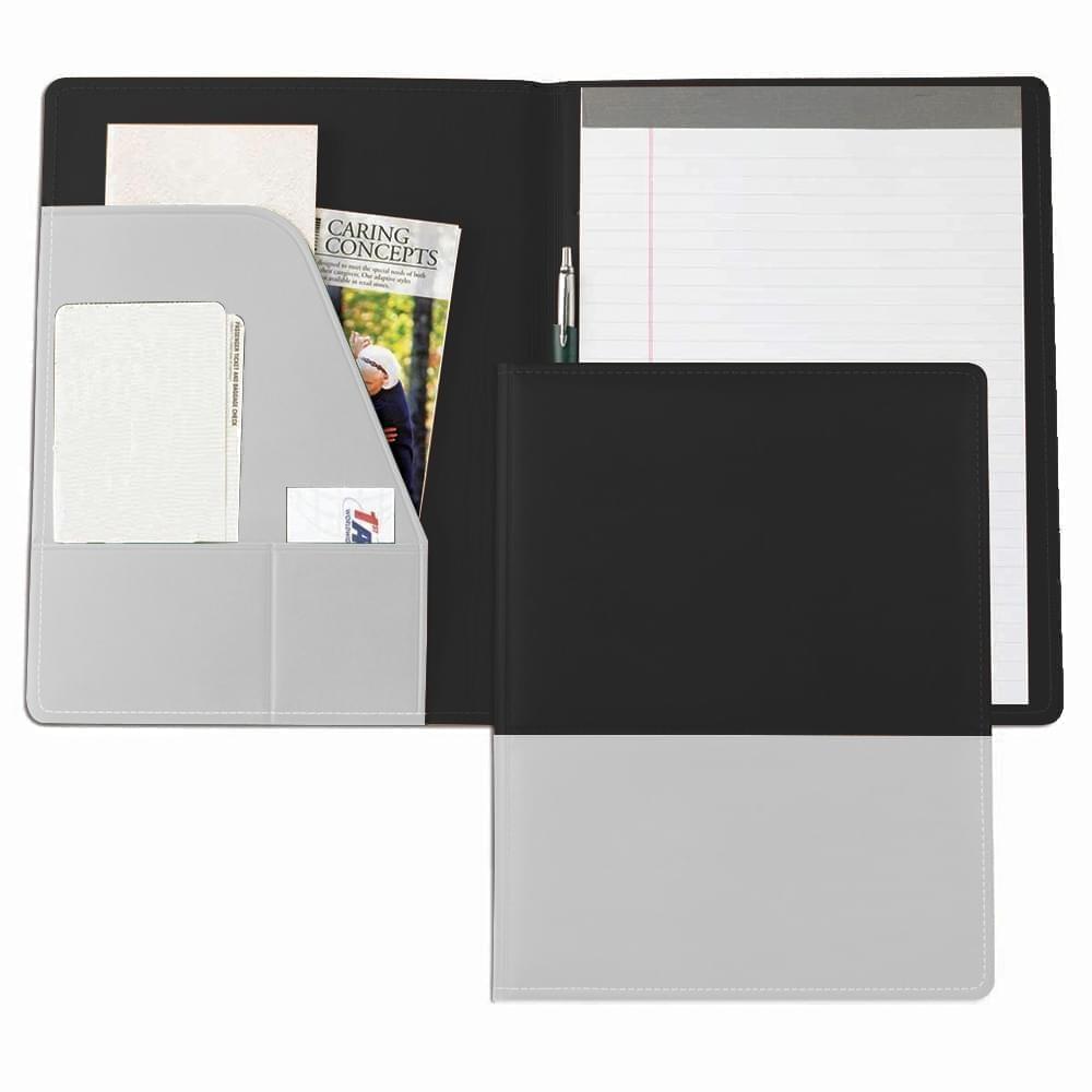 Duplex Letter Folder-Faux Leather Vinyl-Black / White