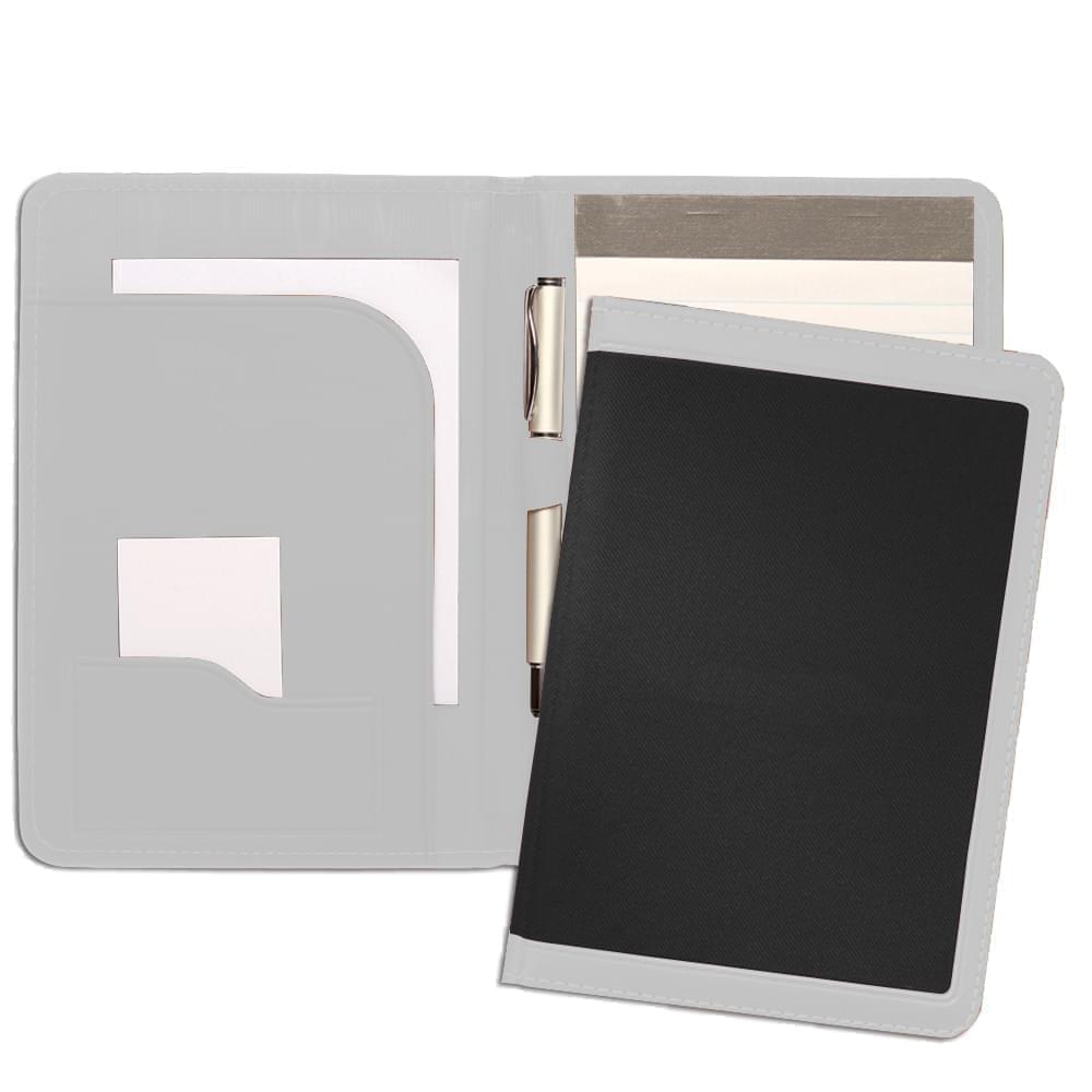 Edge Embroidered Junior Folder-600 Denier Nylon and Faux Leather Vinyl-Black / White