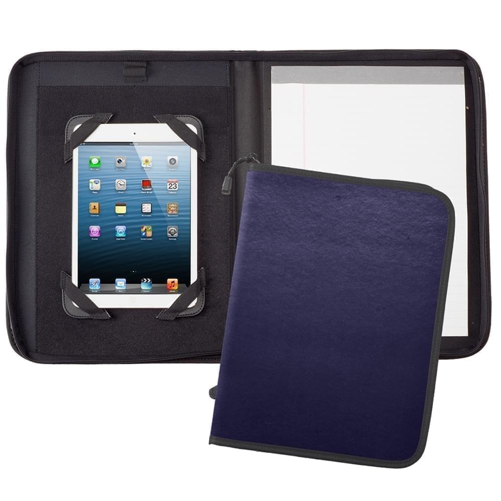 Tribeca Tablet Folder W/Zipper Closure-Polished-Navy
