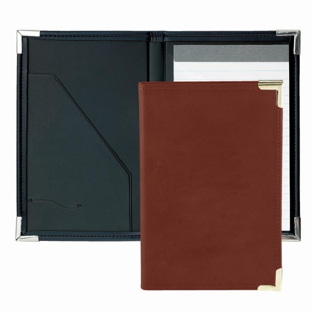 Stitched Junior Folder-Faux Leather Vinyl-Brown