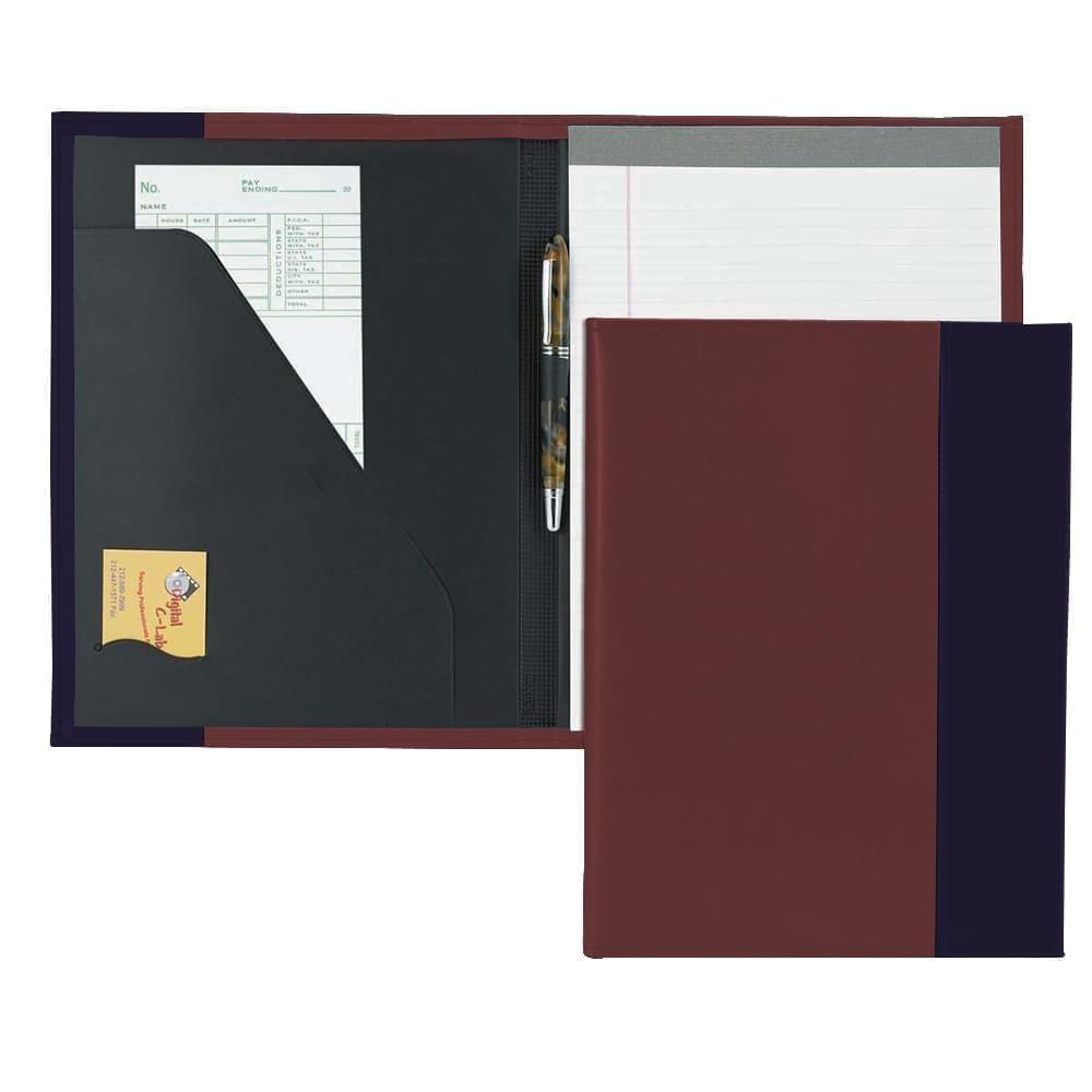 Manhattan Letter Folder-Faux Leather Vinyl-Burgundy / Navy