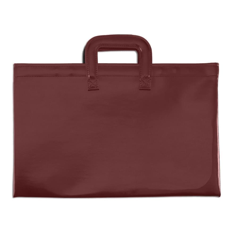 Briefcase With Luggage Handles-Polished-Burgundy