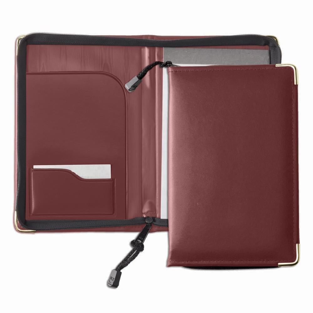 Prestige Junior Zipper Folder-Polished-Burgundy
