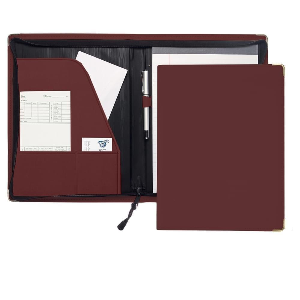 Prestige Letter Zipper Folder-Matte-Burgundy