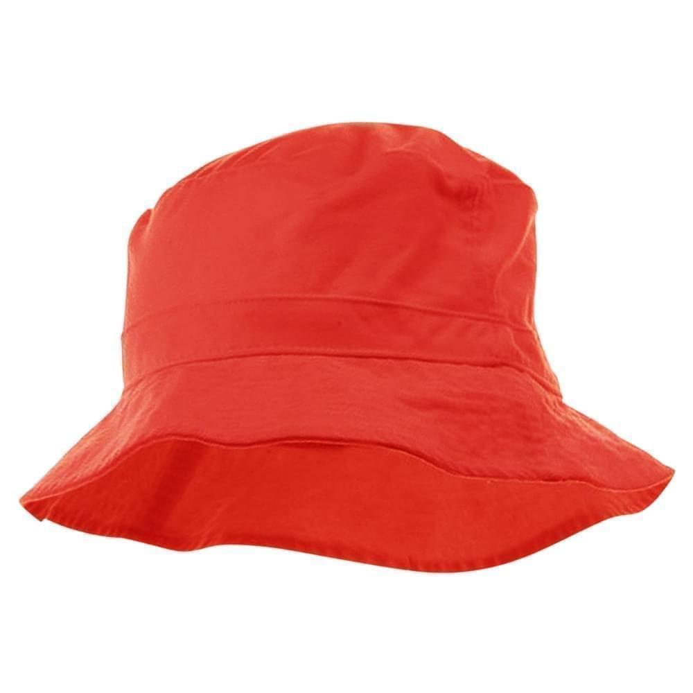 Red Cotton Twill Bucket Hat Baseball Hats Caps USA Made by Unionwear