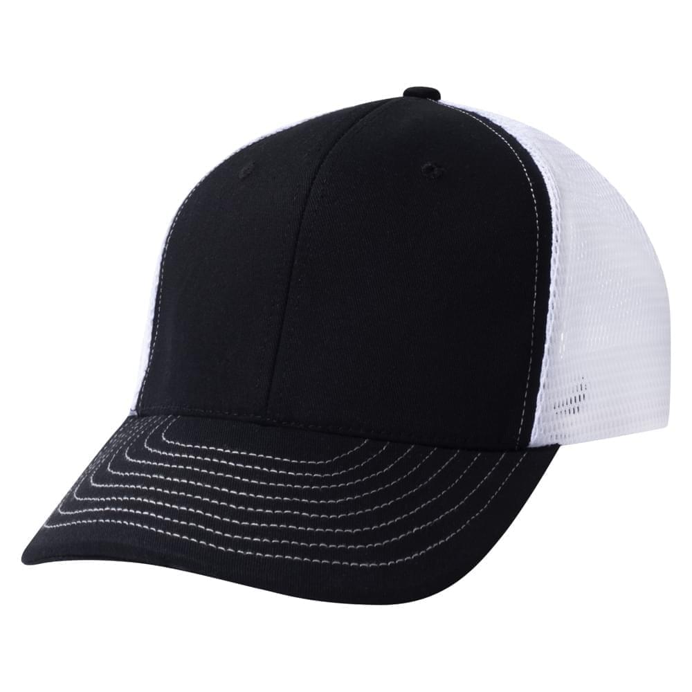 Stock Black / White Meshback Snapback