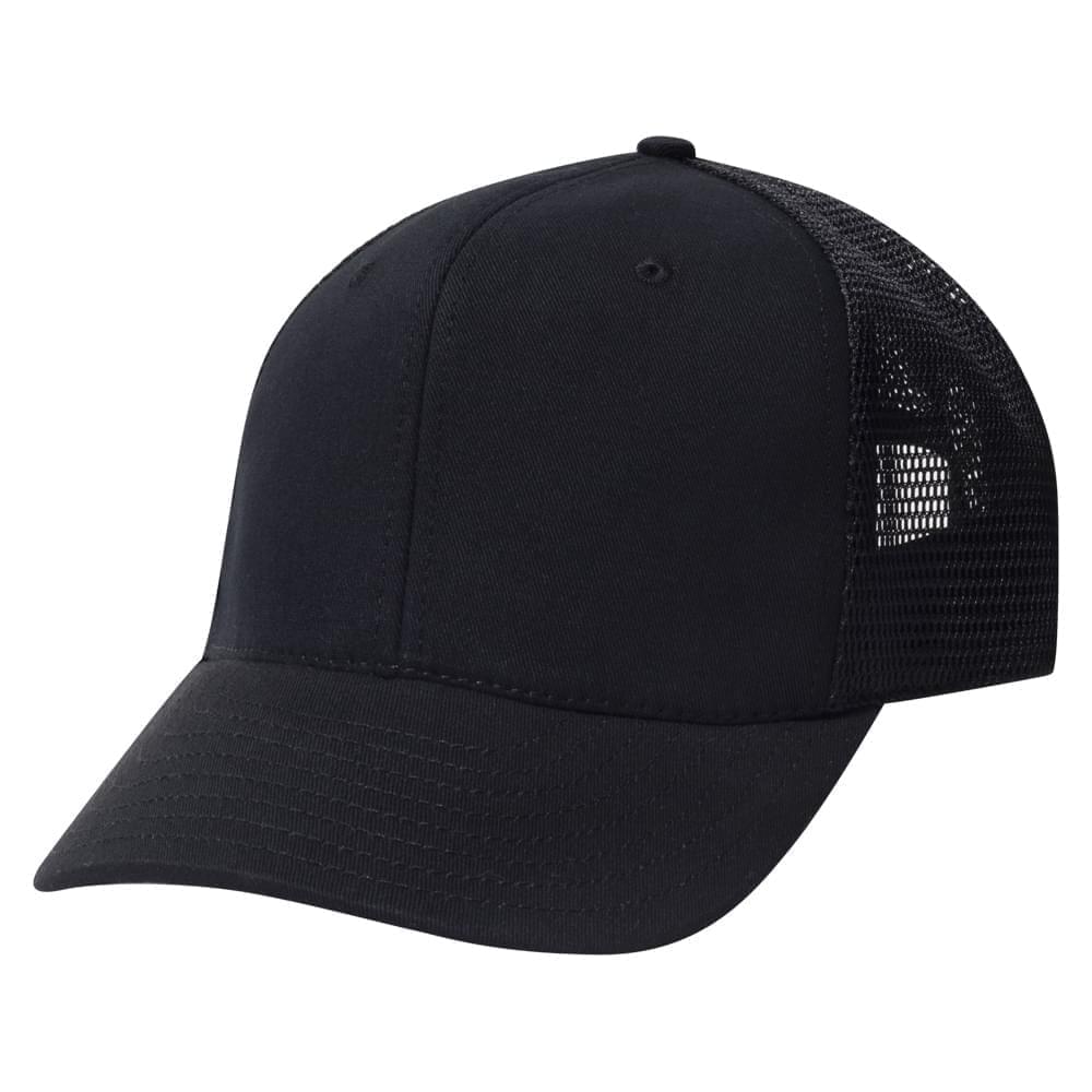 Stock Black Trucker Meshback Snapback