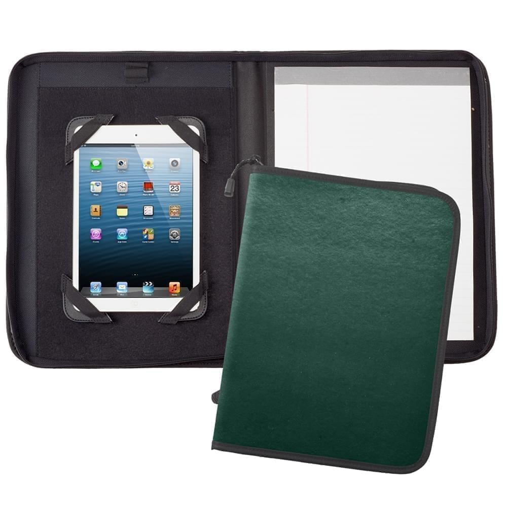 Tribeca Tablet Folder W/Zipper Closure-Polished-Hunter