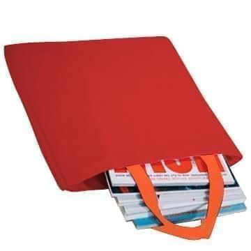 USA Made Poly Market Shopping Tote Bags, Red-Orange, ISAD317AZ0