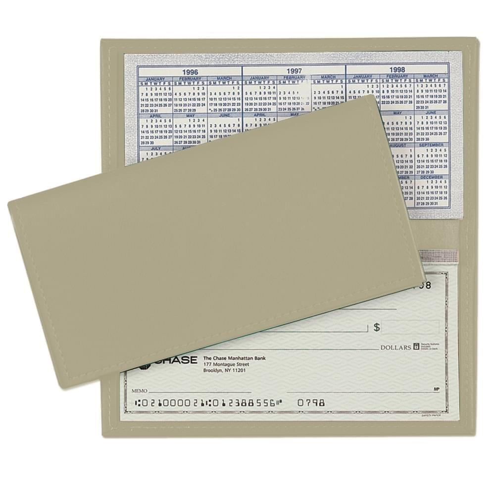 Checkbook Cover-Faux Leather Vinyl-Ivory