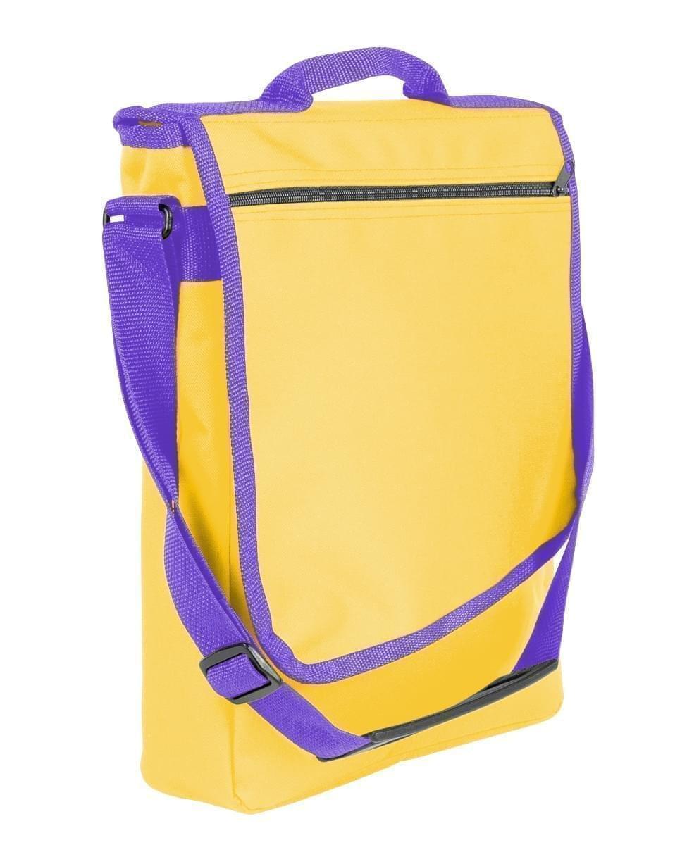 USA Made Nylon Poly Laptop Bags, Gold-Purple, LHCBA29A41
