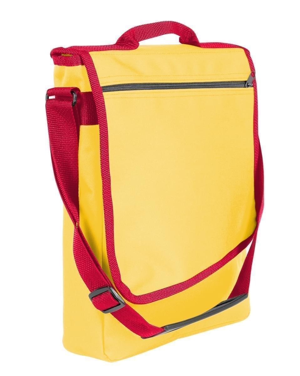 USA Made Nylon Poly Laptop Bags, Gold-Red, LHCBA29A42