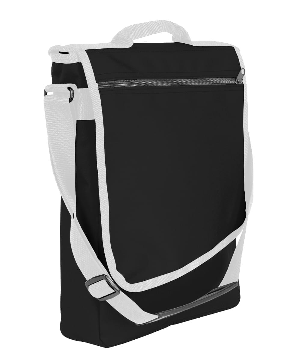 USA Made Nylon Poly Laptop Bags, Black-White, LHCBA29AO4