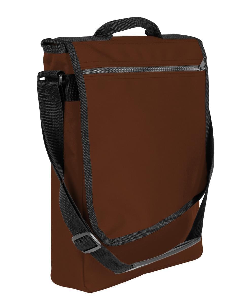 USA Made Nylon Poly Laptop Bags, Brown-Black, LHCBA29APR