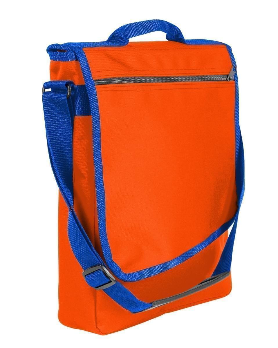 USA Made Nylon Poly Laptop Bags, Orange-Royal Blue, LHCBA29AX3