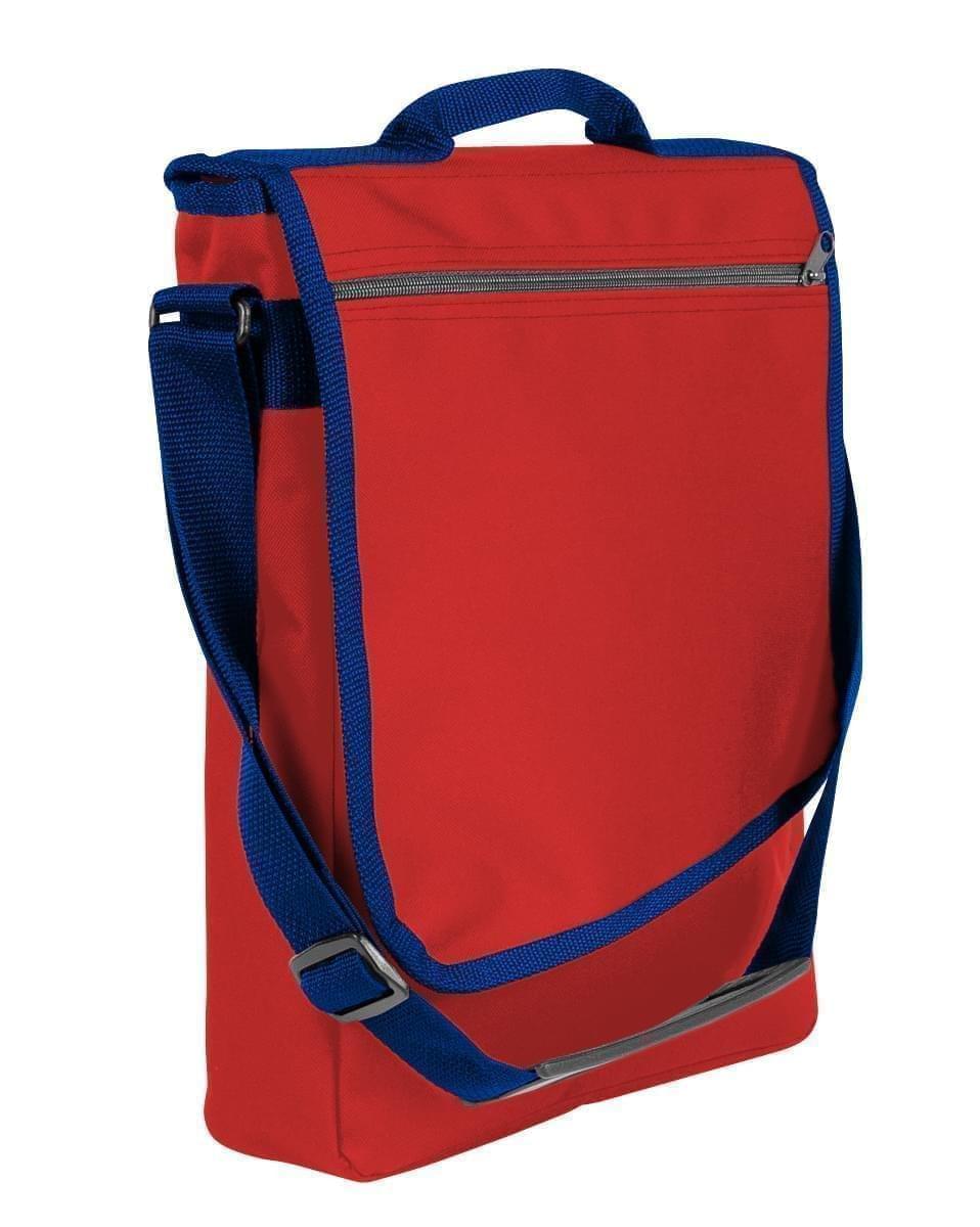 USA Made Nylon Poly Laptop Bags, Red-Navy, LHCBA29AZZ