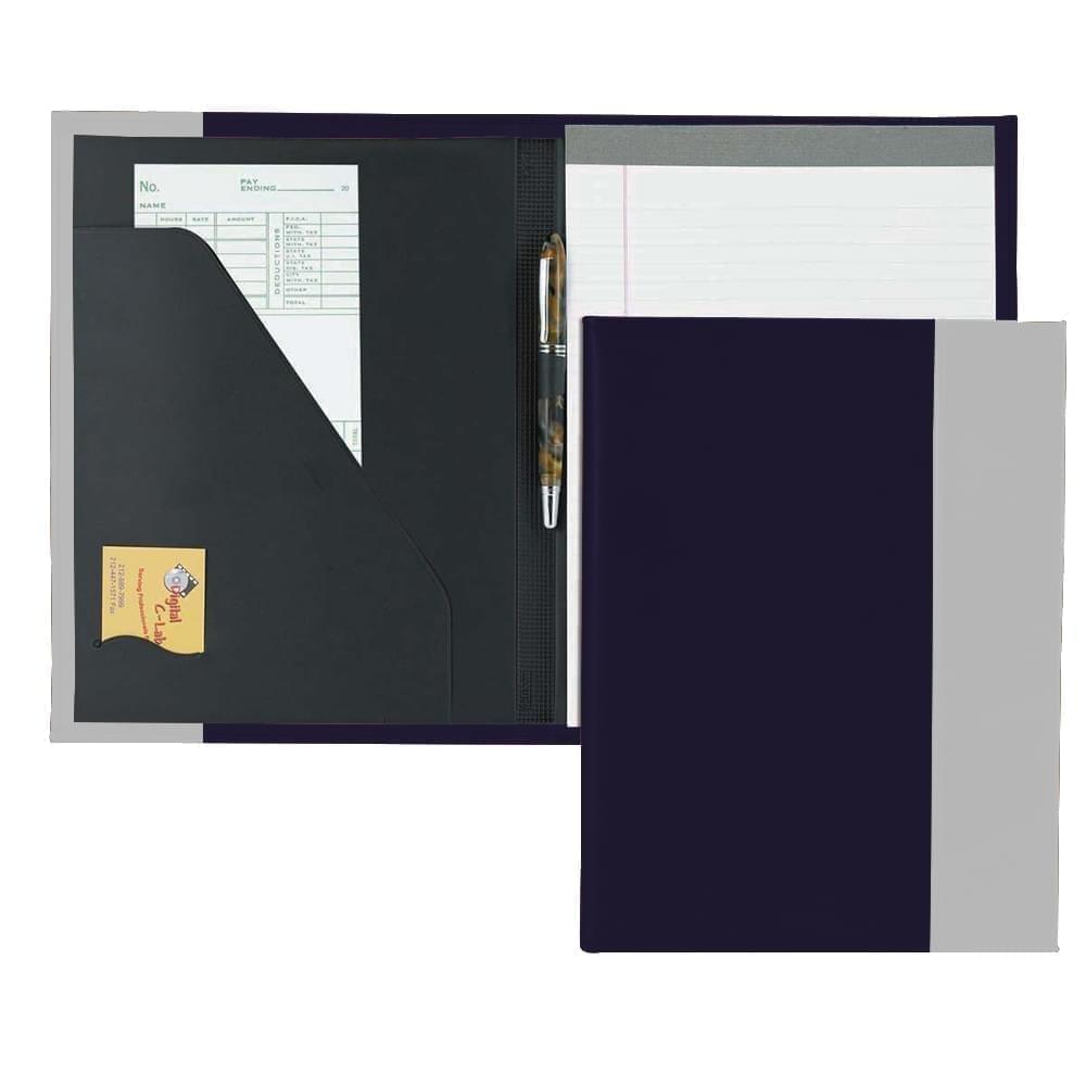 Manhattan Letter Folder-Faux Leather Vinyl-Navy / White