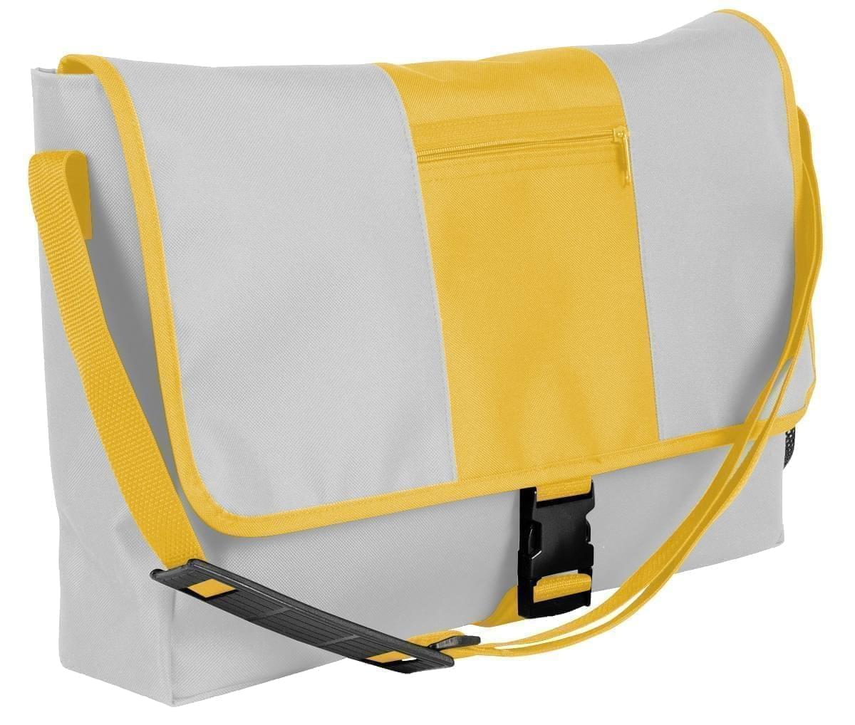 USA Made Nylon Poly Dad Shoulder Bags, White-Gold, OHEDA19A3Q