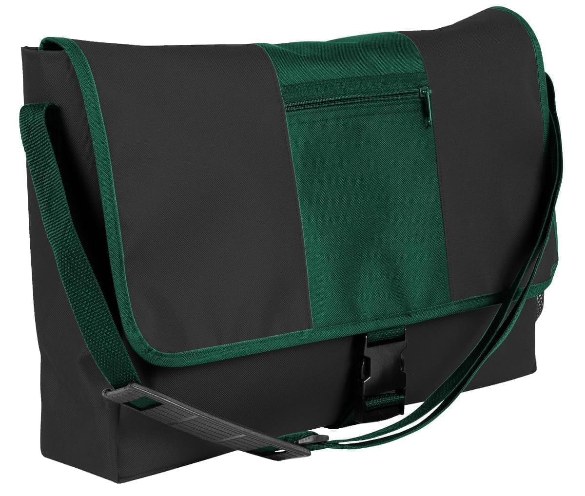 USA Made Nylon Poly Dad Shoulder Bags, Black-Hunter Green, OHEDA19AOV