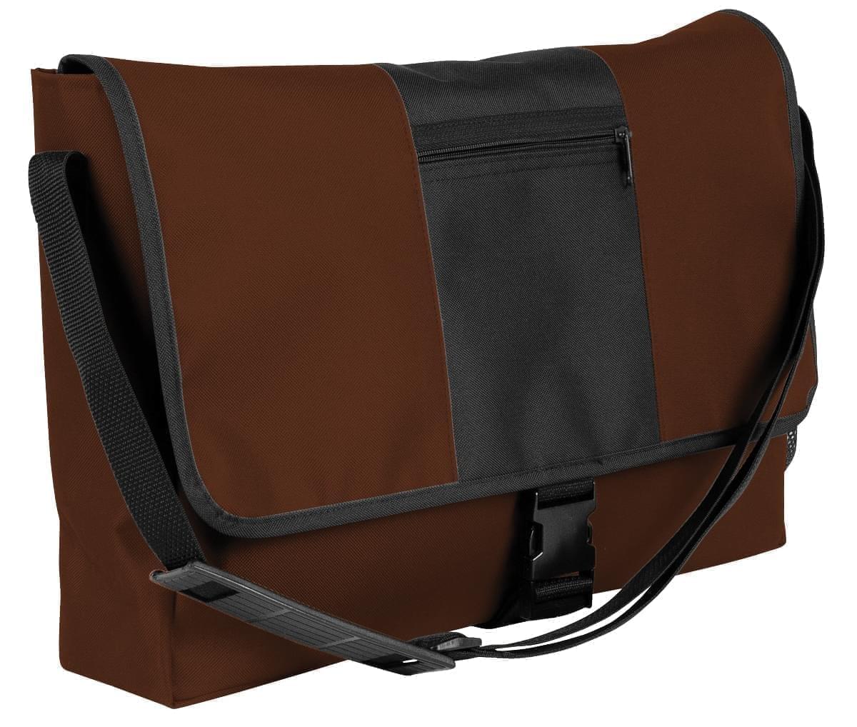 USA Made Nylon Poly Dad Shoulder Bags, Brown-Black, OHEDA19APC