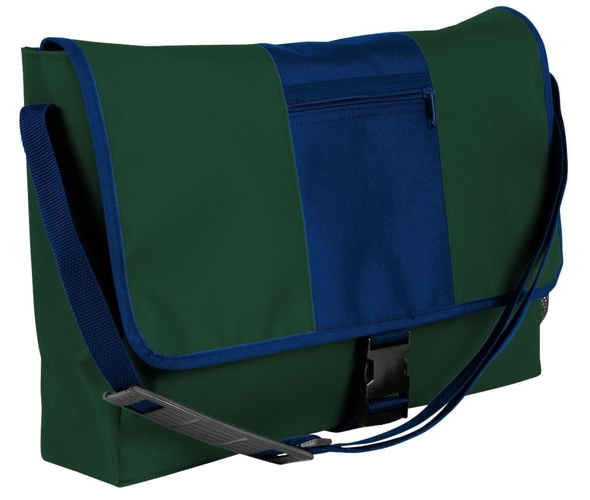 USA Made Nylon Poly Dad Shoulder Bags, Hunter Green-Navy, OHEDA19ASI