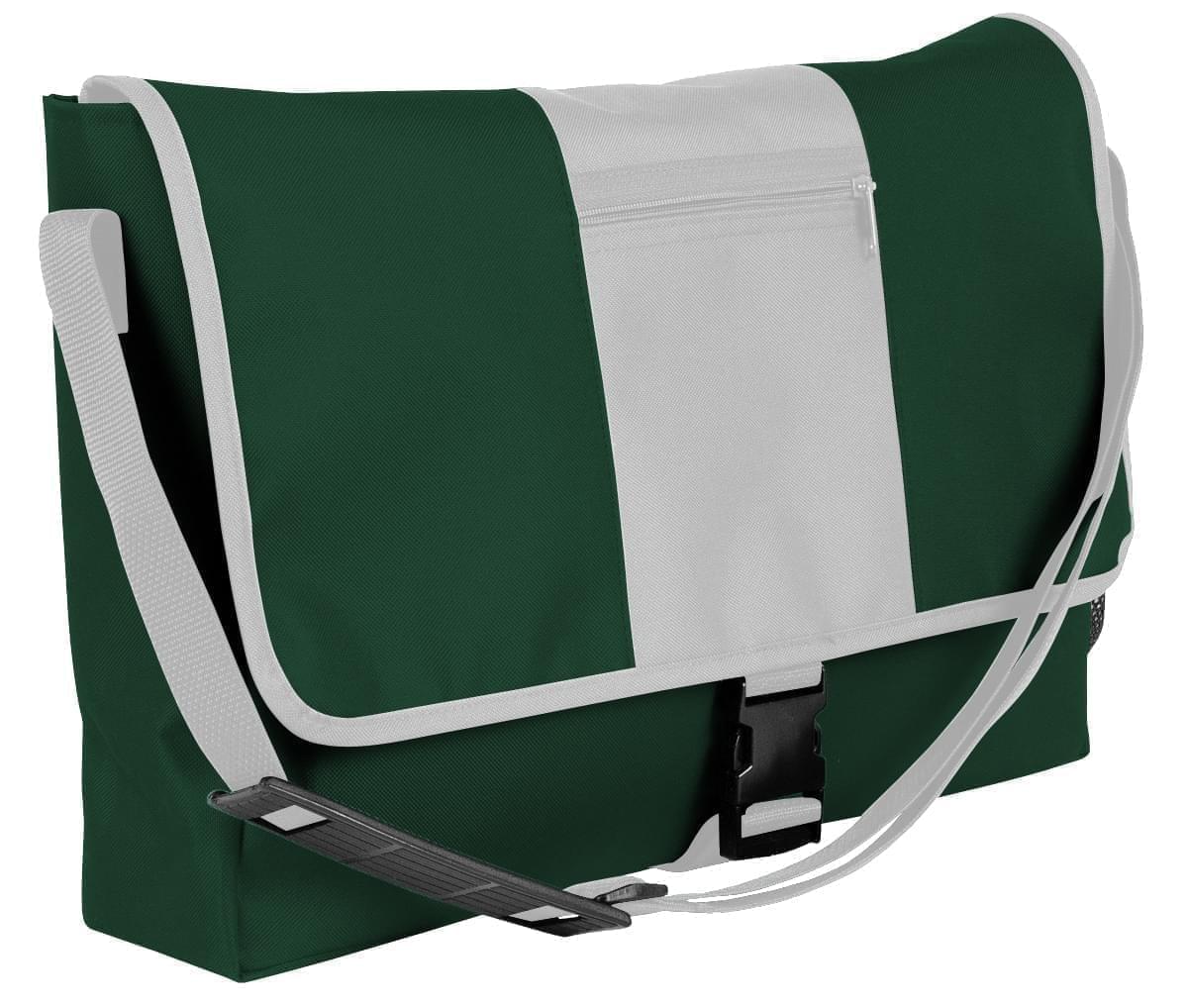 USA Made Nylon Poly Dad Shoulder Bags, Hunter Green-White, OHEDA19ASP