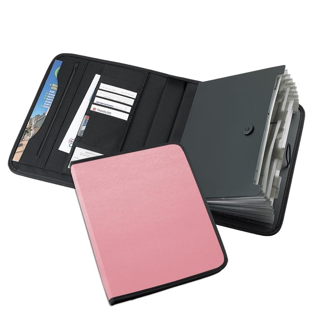 Tribeca-Accordion Portfolio-600 Denier Nylon or Faux Leather Vinyl-Pink