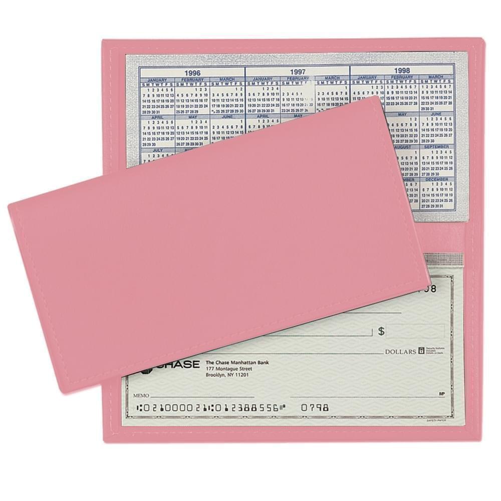 Checkbook Cover-Faux Leather Vinyl-Pink