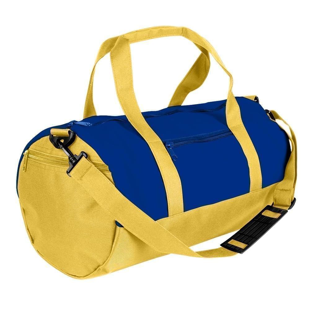 USA Made Nylon Poly Athletic Barrel Bags, Royal Blue-Gold, PMLXZ2AA0Q